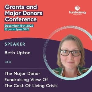 The Major Donor Fundraising view of the cost of living crisis